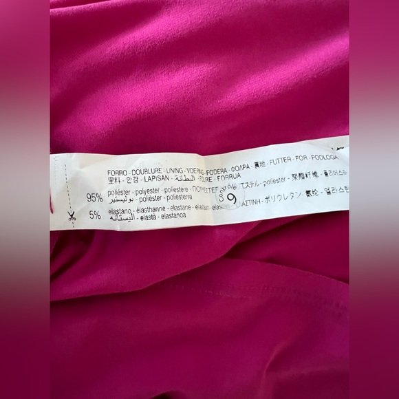 Zara Midi Maxi Cocktail Womens Dress Spaghetti Strap Fuchsia Pink Large - Picture 7 of 8